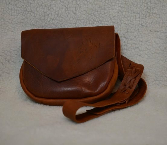 Brown Leather Black Powder Possibles Bag