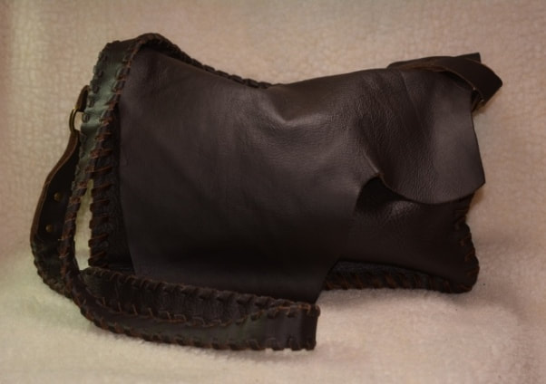 Dark Brown Pebble Grain Leather Shoulder Bag