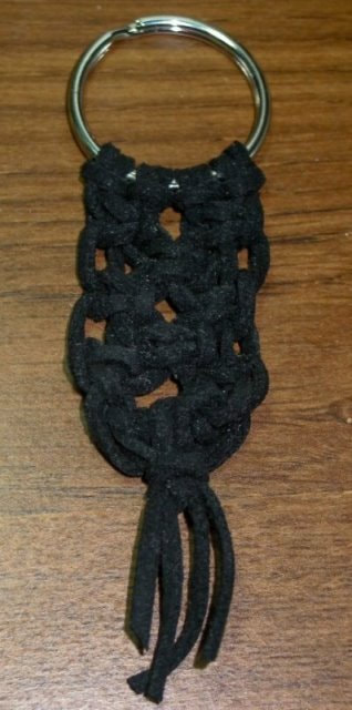 Knotted Black Suede keychain