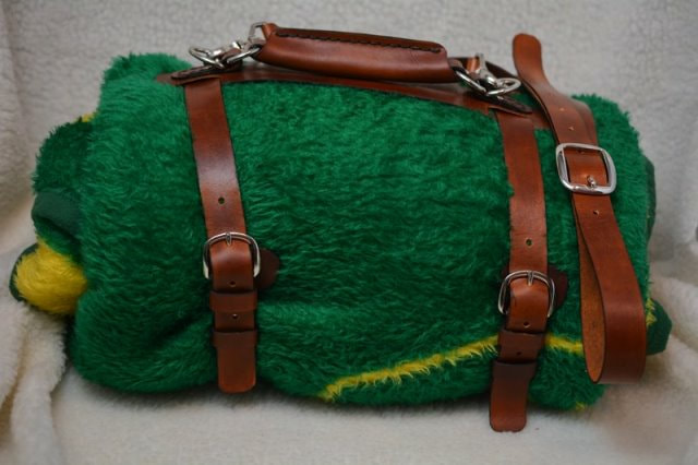 Leather Sleeping Bag Blanket Roll Carrier