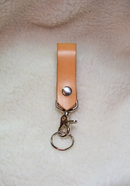 Natural Leather Belt Hanger Keyfob Strip Style