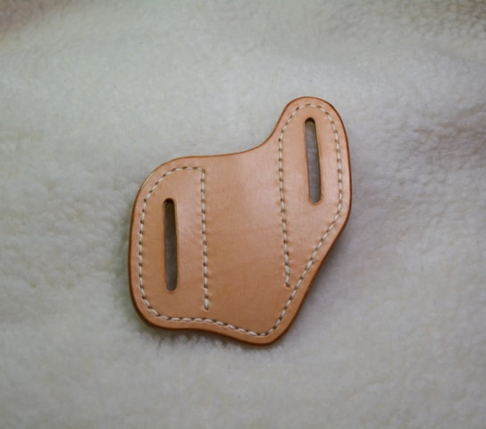 Natural Leather Belt Slide Pocket Knife Sheath Pouch - 1-1/2 inch