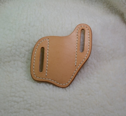 Natural Leather Belt Slide Pocket Knife Sheath Pouch - 2 inch