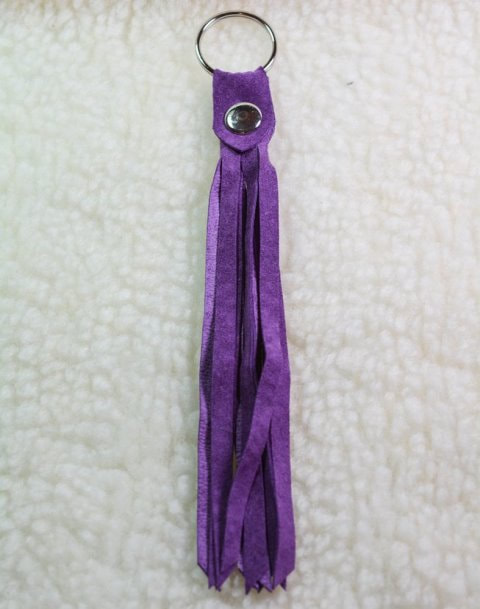Suede Leather Fringe Tassel Keychains purple