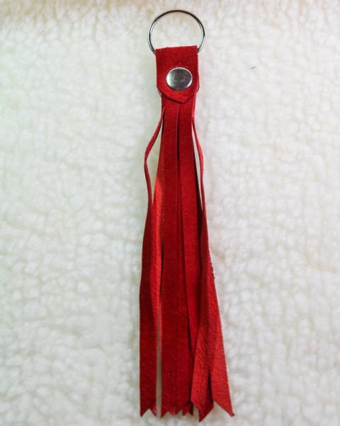 Suede Leather Fringe Tassel Keychains red