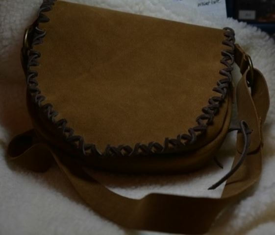 Brown Suede Leather Purse